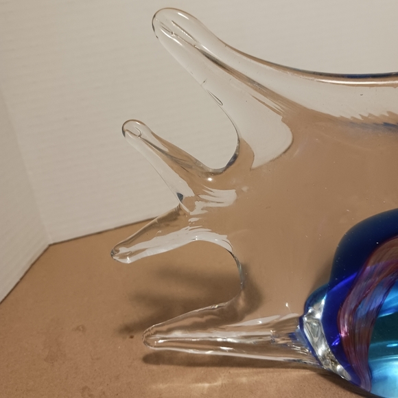 Murano Glass Vintage Hand blown Fish. Ground bottom 8" paperweight - Picture 5 of 6